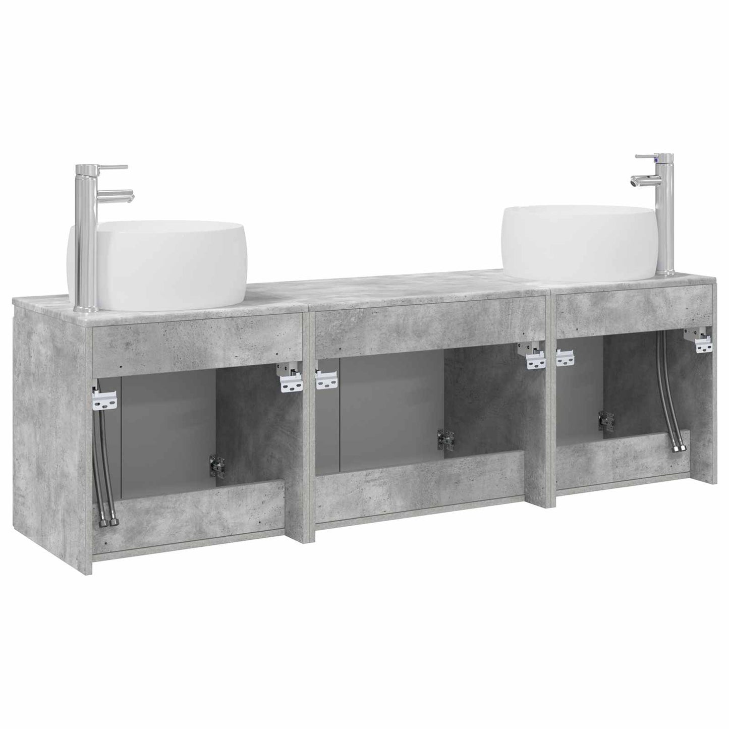 Bathroom Cabinet Set 3 pcs Concrete Grey 49.5 x 44.5 x 66 cm