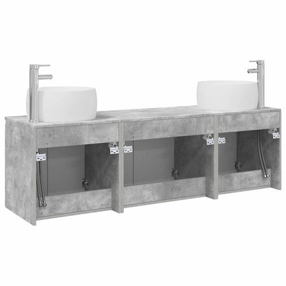 Bathroom Cabinet Set 3 pcs Concrete Grey 49.5 x 44.5 x 66 cm