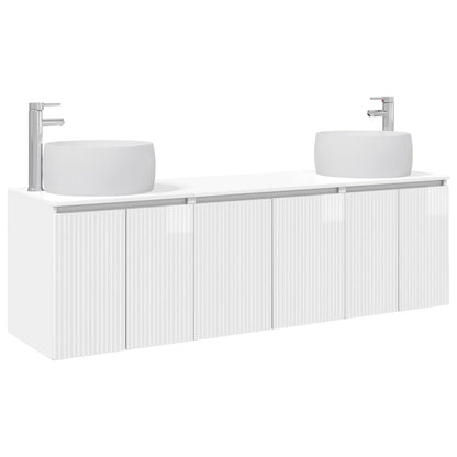 Bathroom Cabinet Set 3 pcs High Gloss White 49.5 x 44.5 x 66 cm