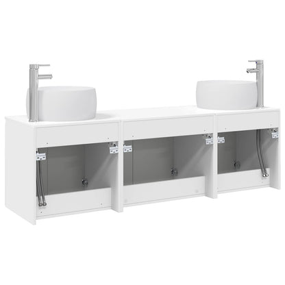 Bathroom Cabinet Set 3 pcs High Gloss White 49.5 x 44.5 x 66 cm