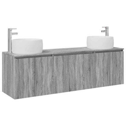 Bathroom Cabinet Set 3 pcs Grey Sonoma 49.5 x 44.5 x 66 cm