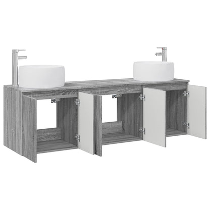 Bathroom Cabinet Set 3 pcs Grey Sonoma 49.5 x 44.5 x 66 cm