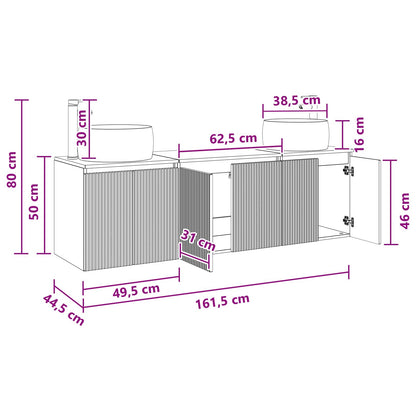 Bathroom Cabinet Set 3 pcs Grey Sonoma 49.5 x 44.5 x 66 cm