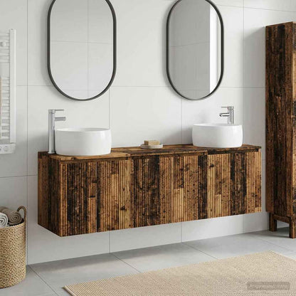 Bathroom Cabinet Set 3 pcs Old Wood 49.5 x 44.5 x 66 cm