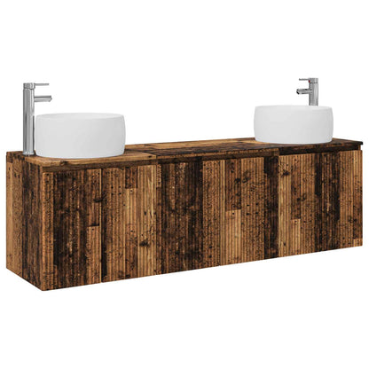 Bathroom Cabinet Set 3 pcs Old Wood 49.5 x 44.5 x 66 cm