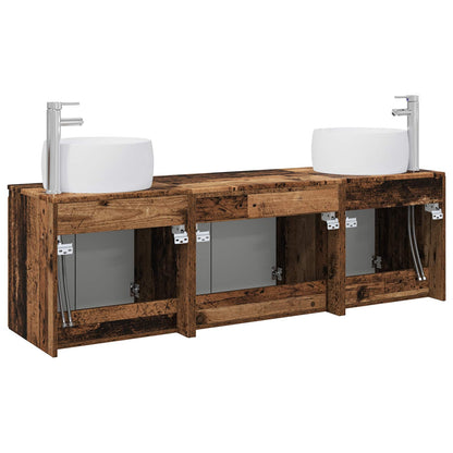 Bathroom Cabinet Set 3 pcs Old Wood 49.5 x 44.5 x 66 cm