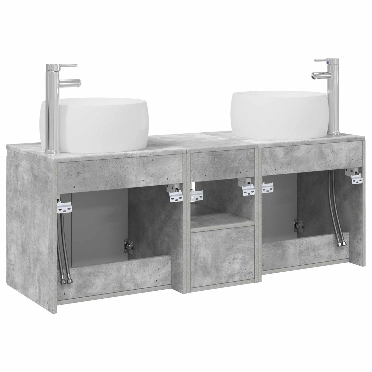Bathroom Cabinet Set 3 pcs Concrete Grey 49.5 x 44.5 x 66 cm