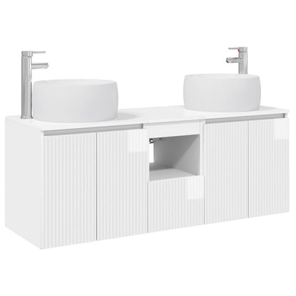 Bathroom Cabinet Set 3 pcs High Gloss White 49.5 x 44.5 x 66 cm