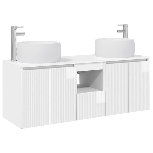 Bathroom Cabinet Set 3 pcs High Gloss White 49.5 x 44.5 x 66 cm