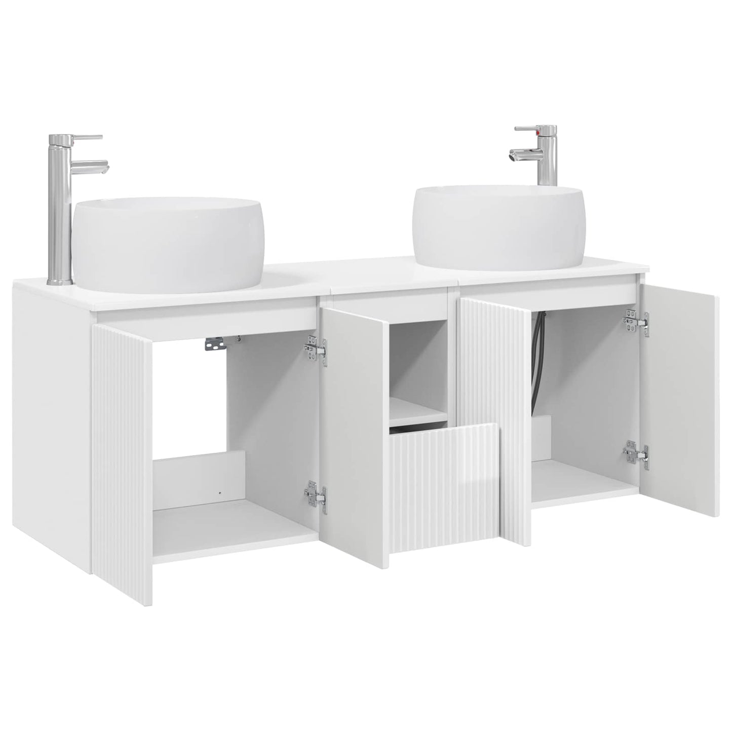 Bathroom Cabinet Set 3 pcs High Gloss White 49.5 x 44.5 x 66 cm