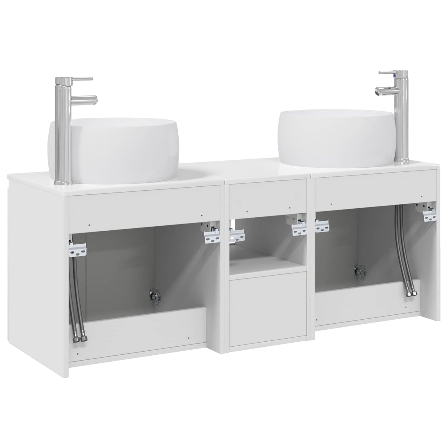 Bathroom Cabinet Set 3 pcs High Gloss White 49.5 x 44.5 x 66 cm