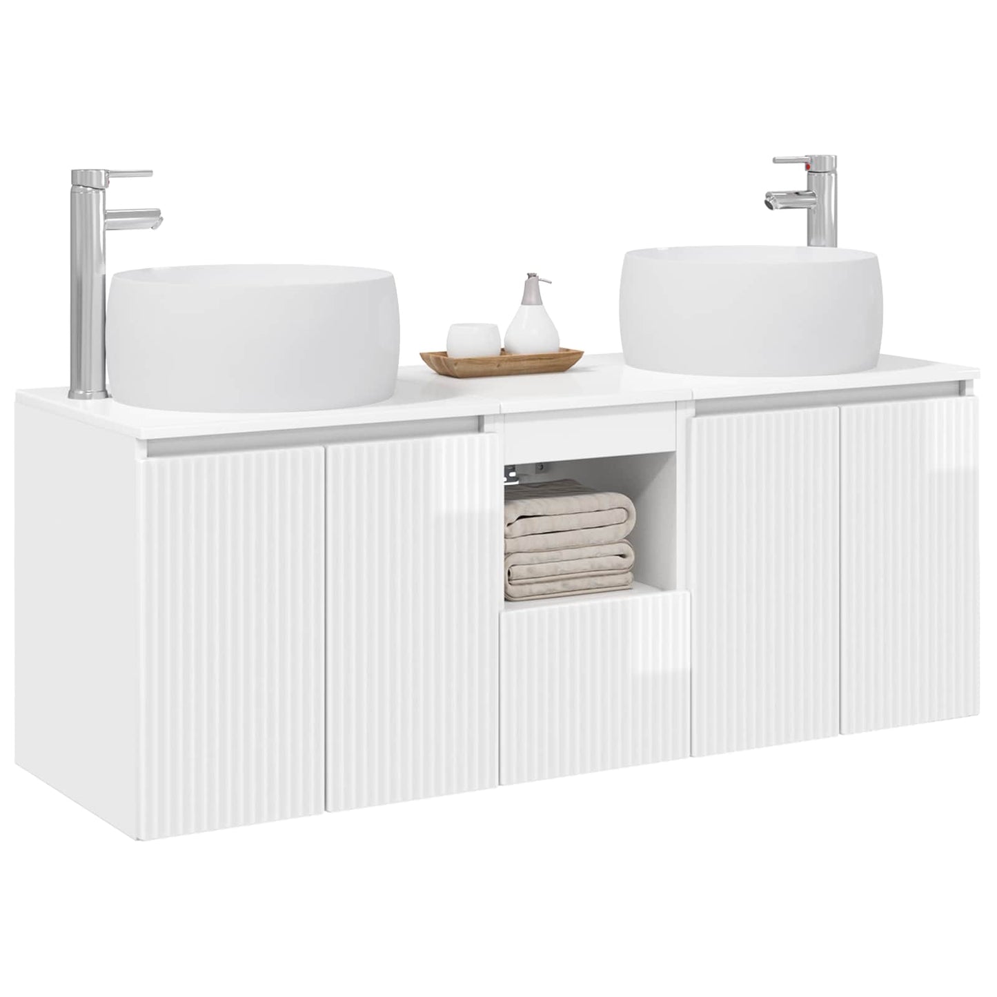 Bathroom Cabinet Set 3 pcs High Gloss White 49.5 x 44.5 x 66 cm