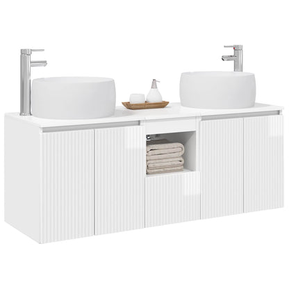 Bathroom Cabinet Set 3 pcs High Gloss White 49.5 x 44.5 x 66 cm