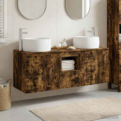 Bathroom Cabinet Set 3 pcs Smoked Oak 49.5 x 44.5 x 66 cm