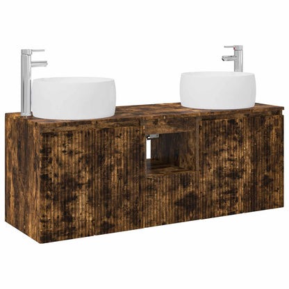 Bathroom Cabinet Set 3 pcs Smoked Oak 49.5 x 44.5 x 66 cm