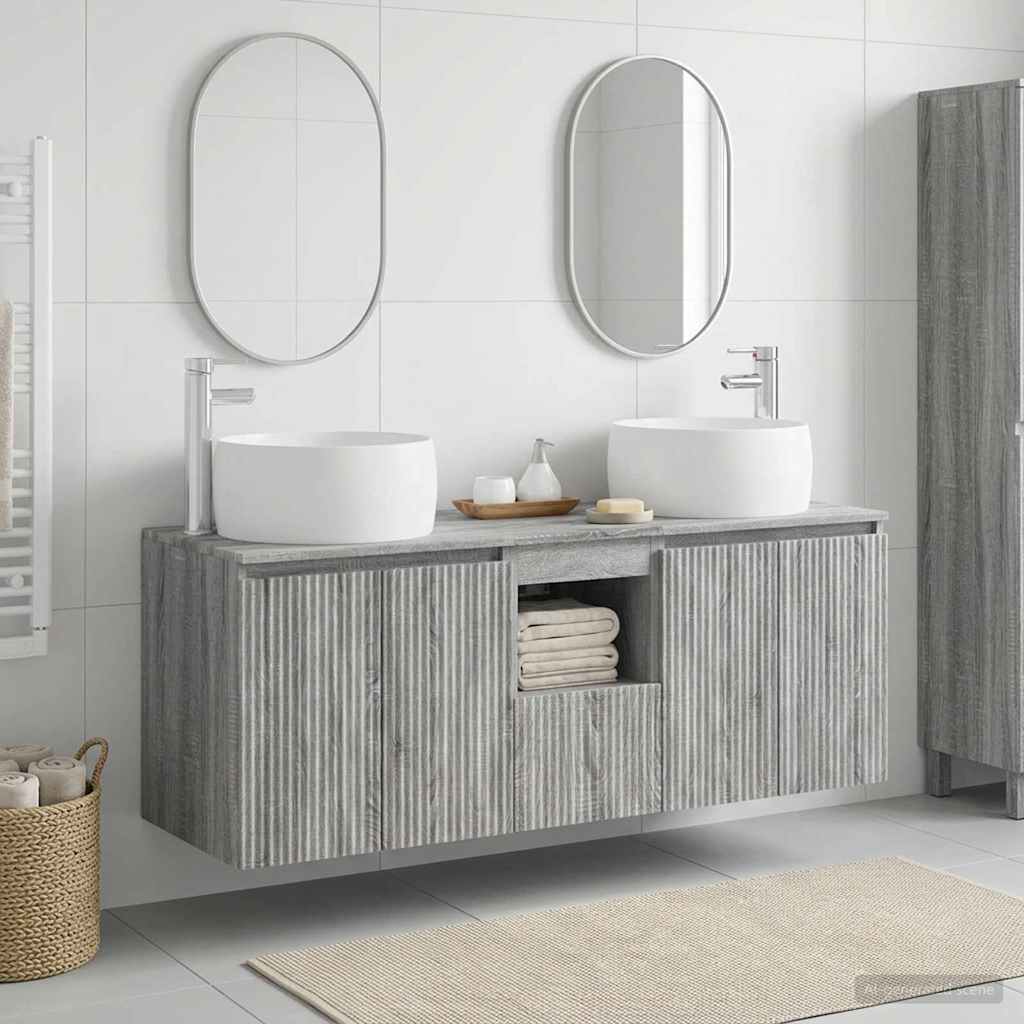 Bathroom Cabinet Set 3 pcs Grey Sonoma 49.5 x 44.5 x 66 cm