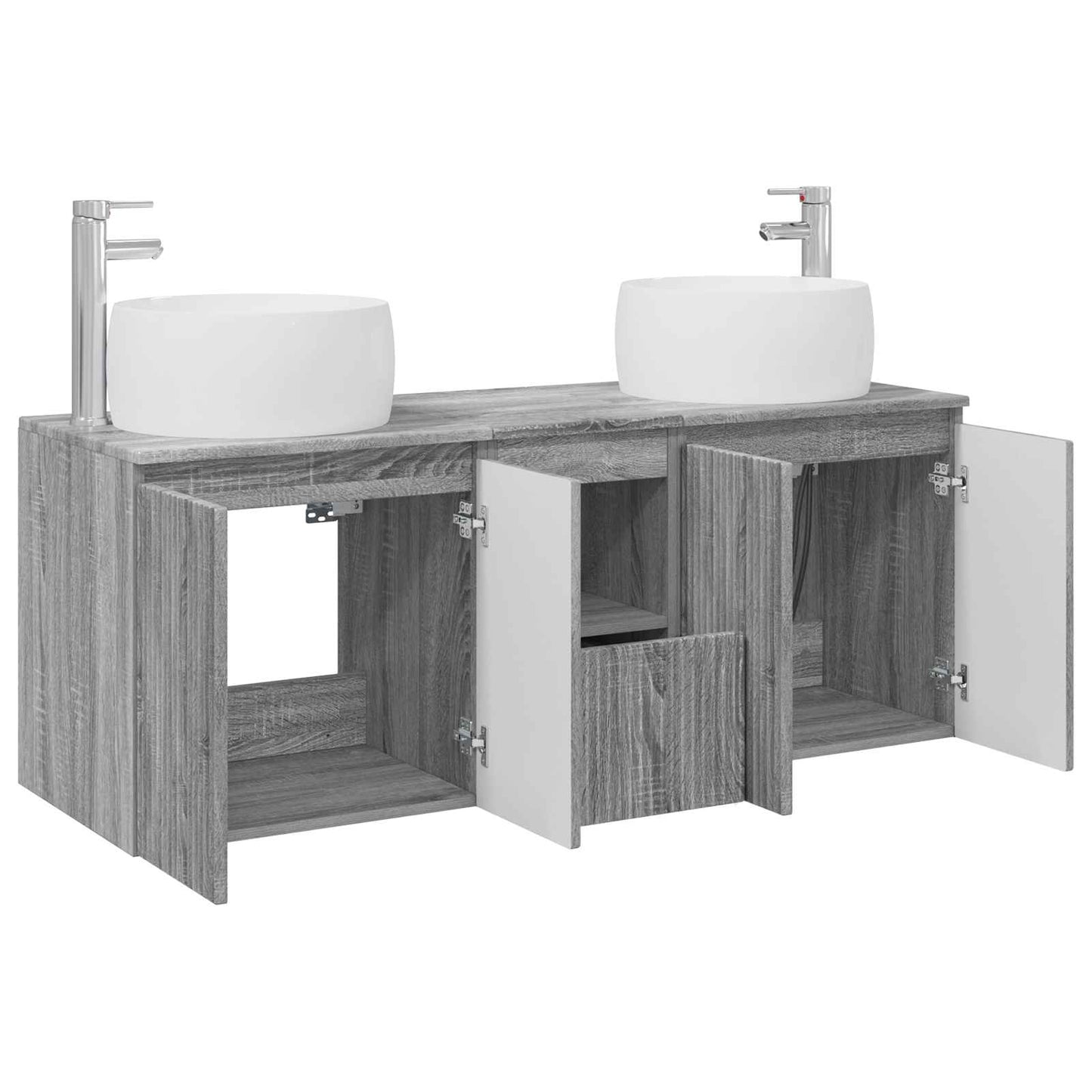 Bathroom Cabinet Set 3 pcs Grey Sonoma 49.5 x 44.5 x 66 cm