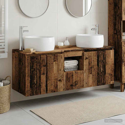 Bathroom Cabinet Set 3 pcs Old Wood 49.5 x 44.5 x 66 cm