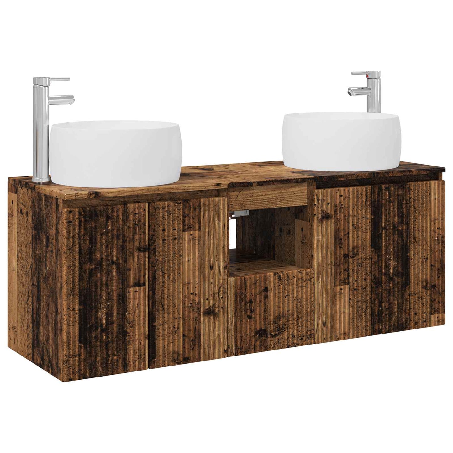 Bathroom Cabinet Set 3 pcs Old Wood 49.5 x 44.5 x 66 cm