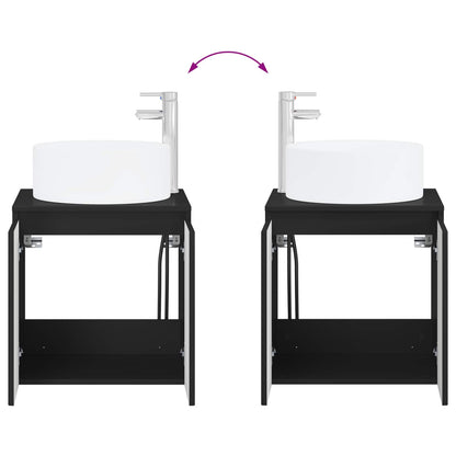 Bathroom Cabinet Set 3 pcs Black 49.5 x 44.5 x 65.5 cm