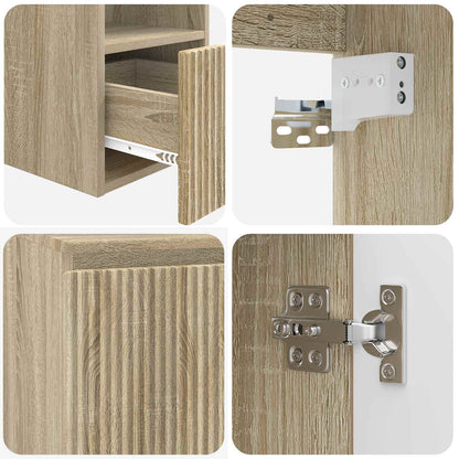 Bathroom Cabinet Set 3 pcs Sonoma Oak 49.5 x 44.5 x 65.5 cm