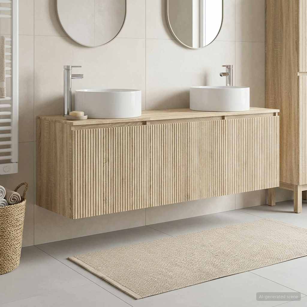 Bathroom Cabinet Set 3 pcs Sonoma Oak 49.5 x 44.5 x 65.5 cm