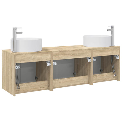 Bathroom Cabinet Set 3 pcs Sonoma Oak 49.5 x 44.5 x 65.5 cm