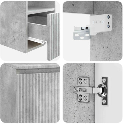 Bathroom Cabinet Set 3 pcs Concrete Grey 49.5 x 44.5 x 65.5 cm