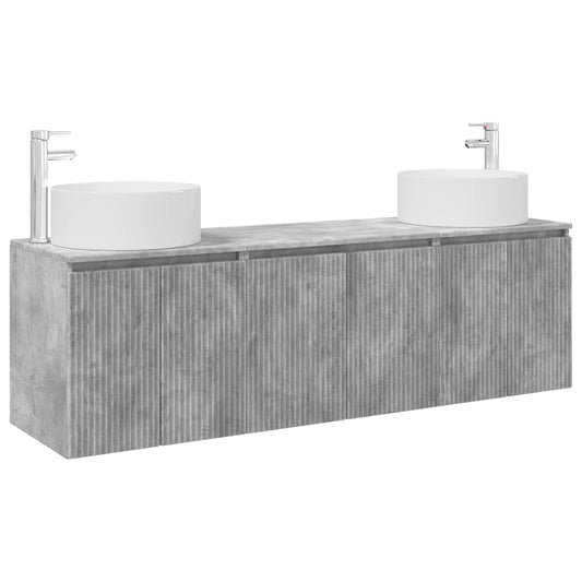 Bathroom Cabinet Set 3 pcs Concrete Grey 49.5 x 44.5 x 65.5 cm