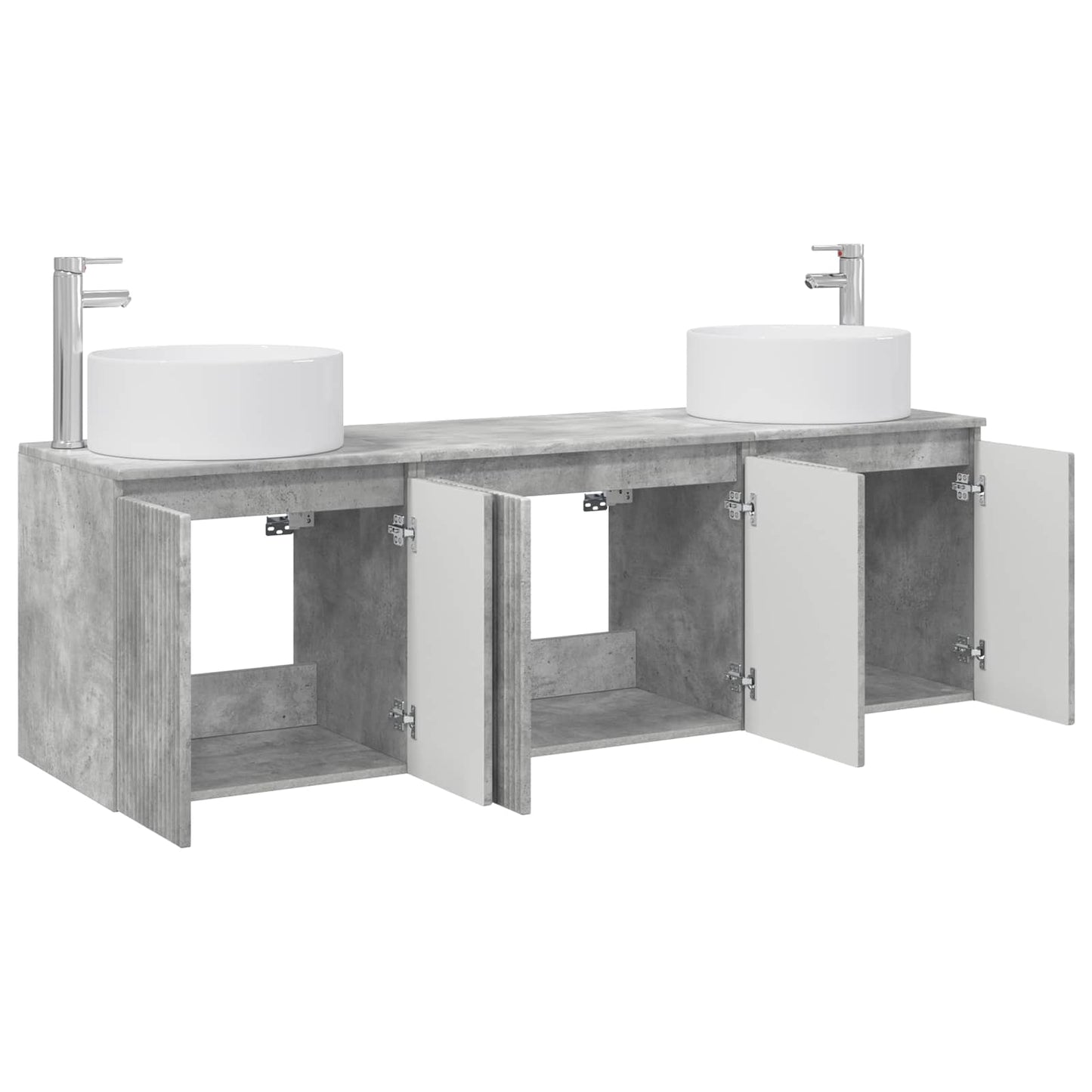 Bathroom Cabinet Set 3 pcs Concrete Grey 49.5 x 44.5 x 65.5 cm