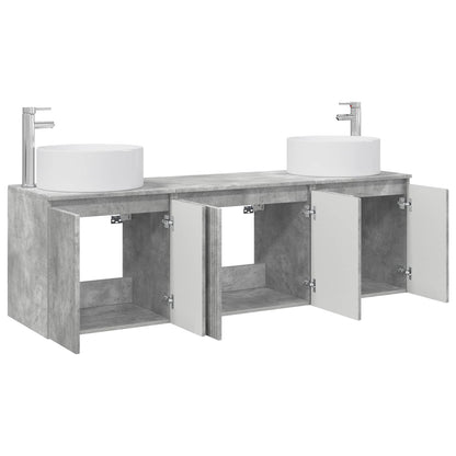 Bathroom Cabinet Set 3 pcs Concrete Grey 49.5 x 44.5 x 65.5 cm