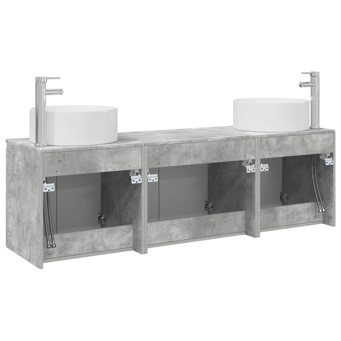 Bathroom Cabinet Set 3 pcs Concrete Grey 49.5 x 44.5 x 65.5 cm