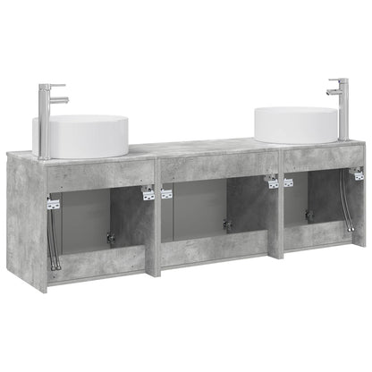 Bathroom Cabinet Set 3 pcs Concrete Grey 49.5 x 44.5 x 65.5 cm