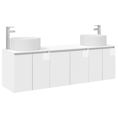 Bathroom Cabinet Set 3 pcs High Gloss White