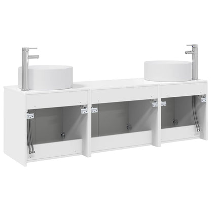 Bathroom Cabinet Set 3 pcs High Gloss White