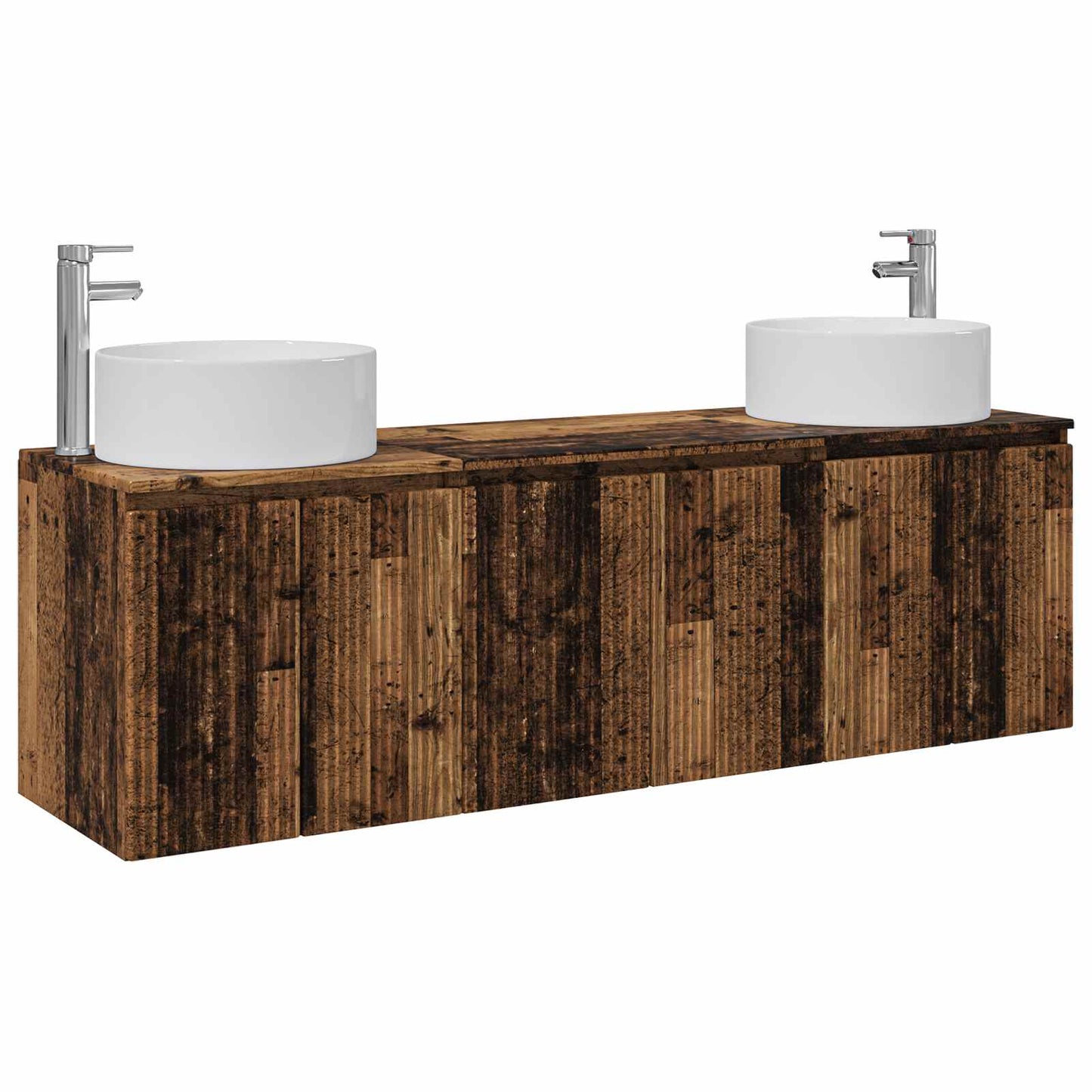 Bathroom Cabinet Set 3 pcs Old Wood 49.5 x 44.5 x 65.5 cm