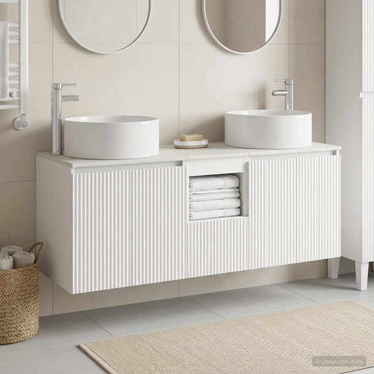 Bathroom Cabinet Set 3 pcs White 49.5 x 44.5 x 65.5 cm