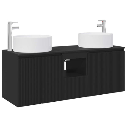 Bathroom Cabinet Set 3 pcs Black 49.5 x 44.5 x 65.5 cm