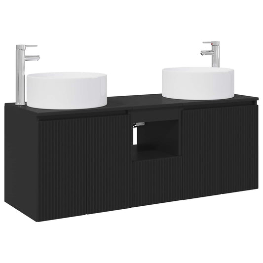 Bathroom Cabinet Set 3 pcs Black 49.5 x 44.5 x 65.5 cm