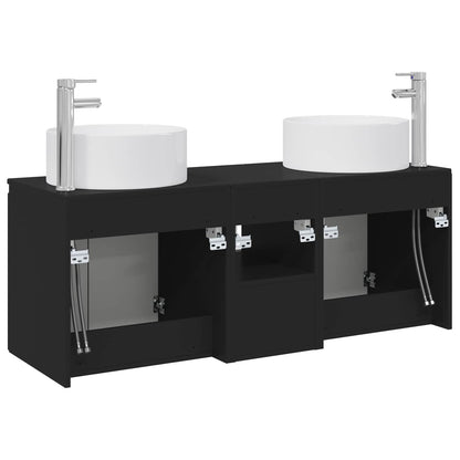 Bathroom Cabinet Set 3 pcs Black 49.5 x 44.5 x 65.5 cm