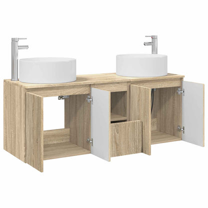 Bathroom Cabinet Set 3 pcs Sonoma Oak 49.5 x 44.5 x 65.5 cm