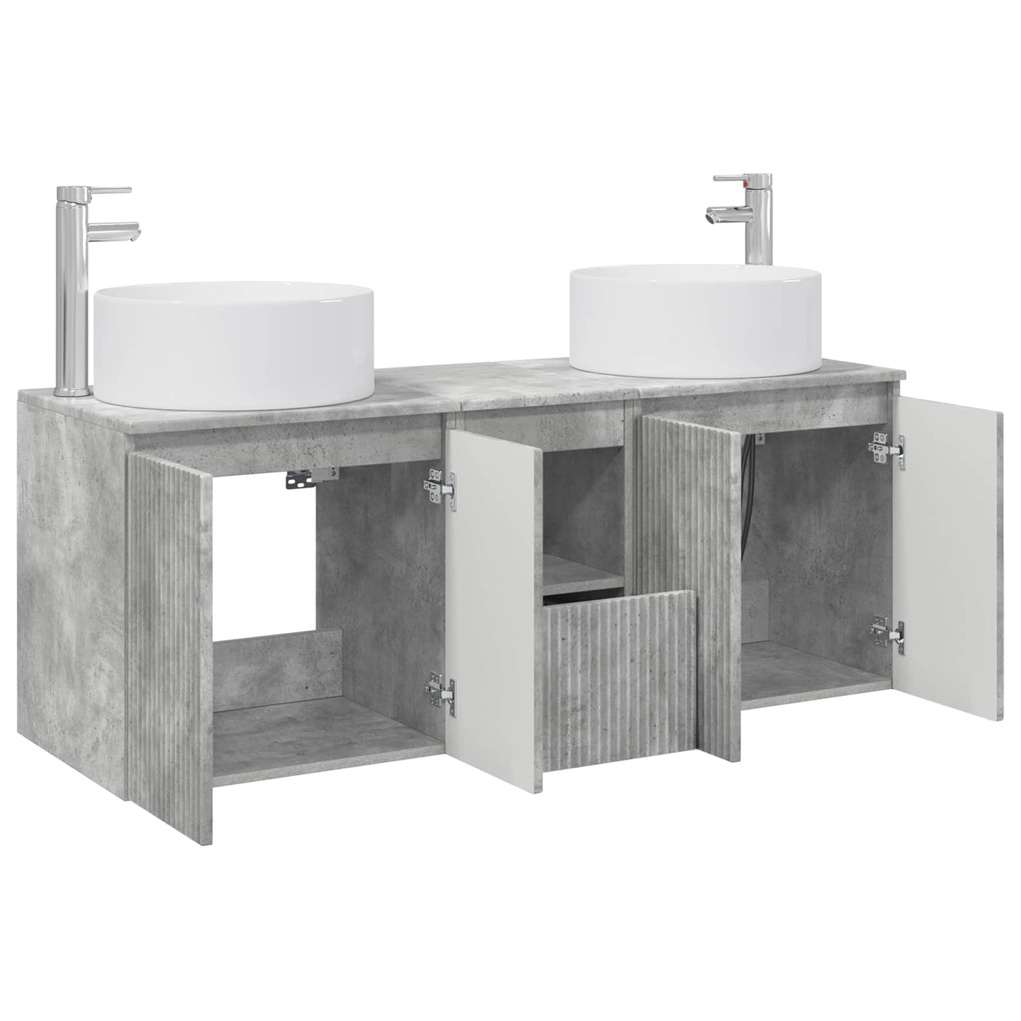 Bathroom Cabinet Set 3 pcs Concrete Grey 49.5 x 44.5 x 65.5 cm