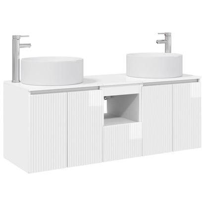 Bathroom Cabinet Set 3 pcs High Gloss White