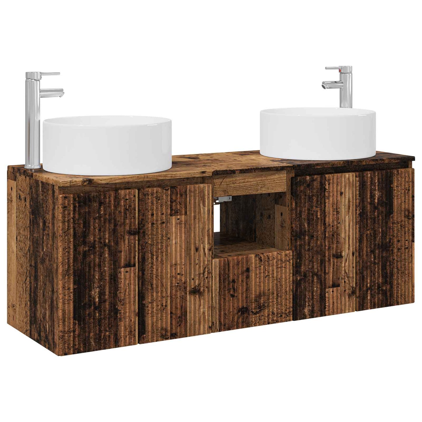 Bathroom Cabinet Set 3 pcs Old Wood 49.5 x 44.5 x 65.5 cm