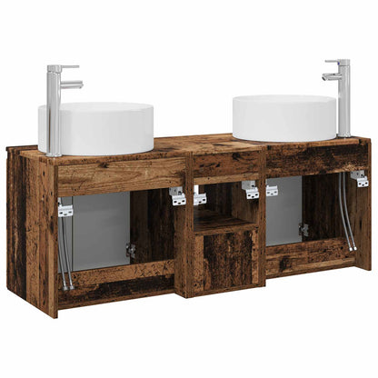 Bathroom Cabinet Set 3 pcs Old Wood 49.5 x 44.5 x 65.5 cm