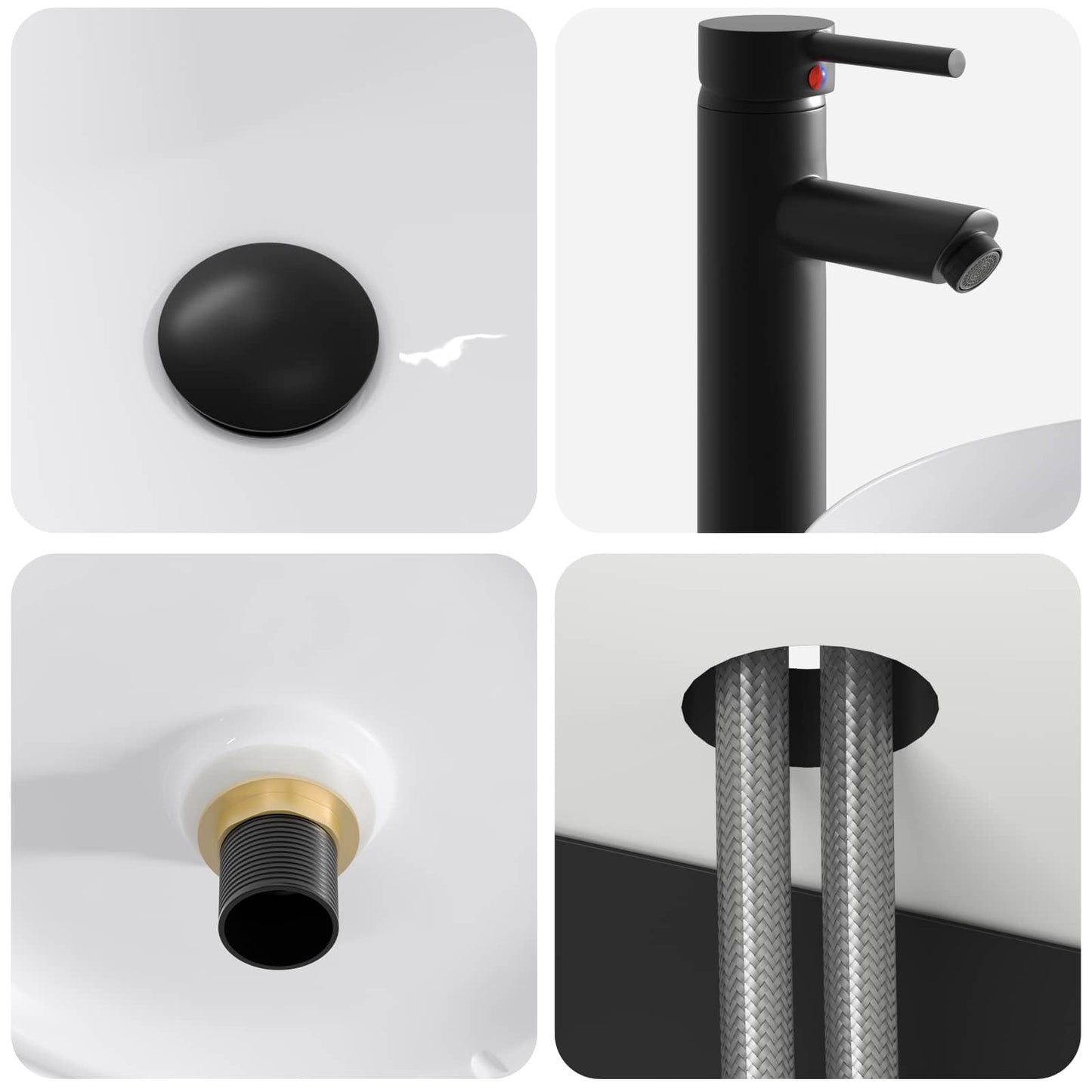 Bathroom Cabinet Set 3 pcs Black 49 x 44.5 x 65 cm