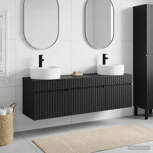 Bathroom Cabinet Set 3 pcs Black 49 x 44.5 x 65 cm