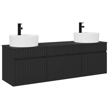 Bathroom Cabinet Set 3 pcs Black 49 x 44.5 x 65 cm