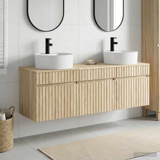 Bathroom Cabinet Set 3 pcs Sonoma Oak 49 x 44.5 x 65 cm