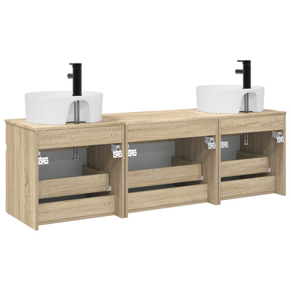 Bathroom Cabinet Set 3 pcs Sonoma Oak 49 x 44.5 x 65 cm